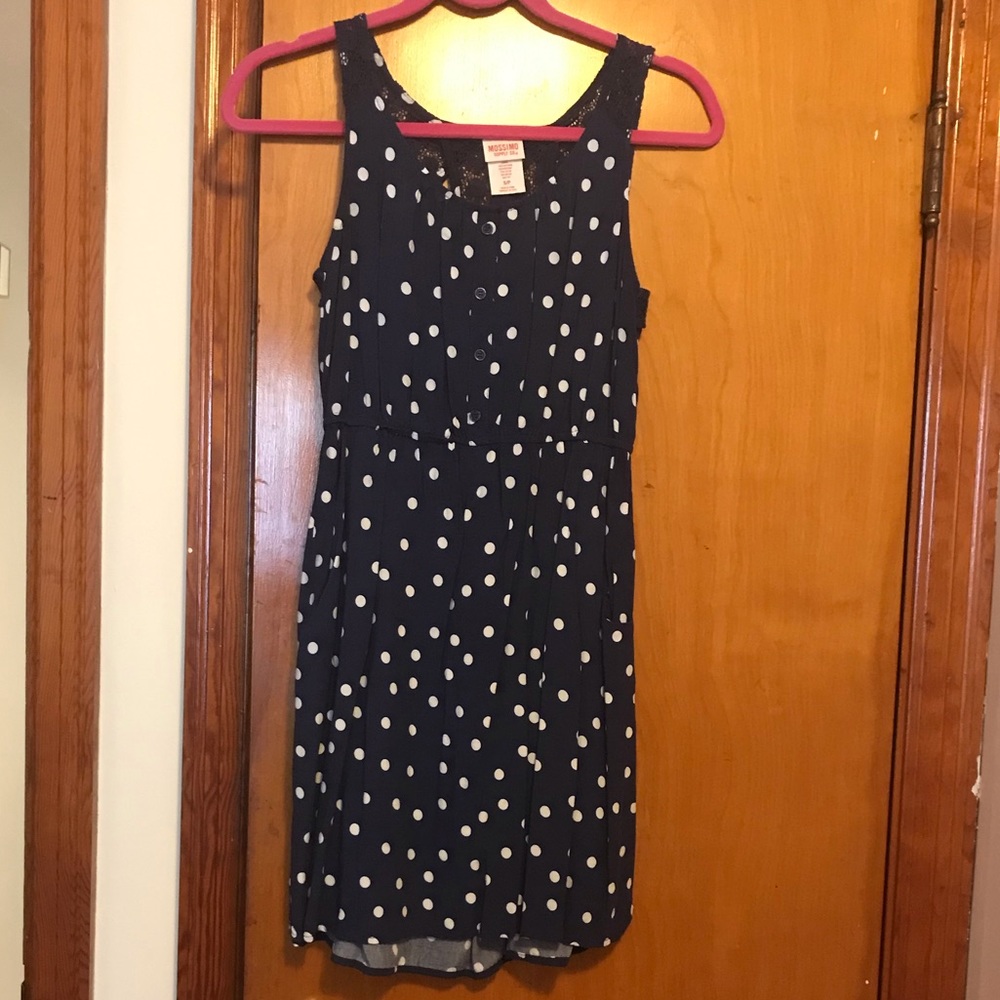 Navy polka dot dress